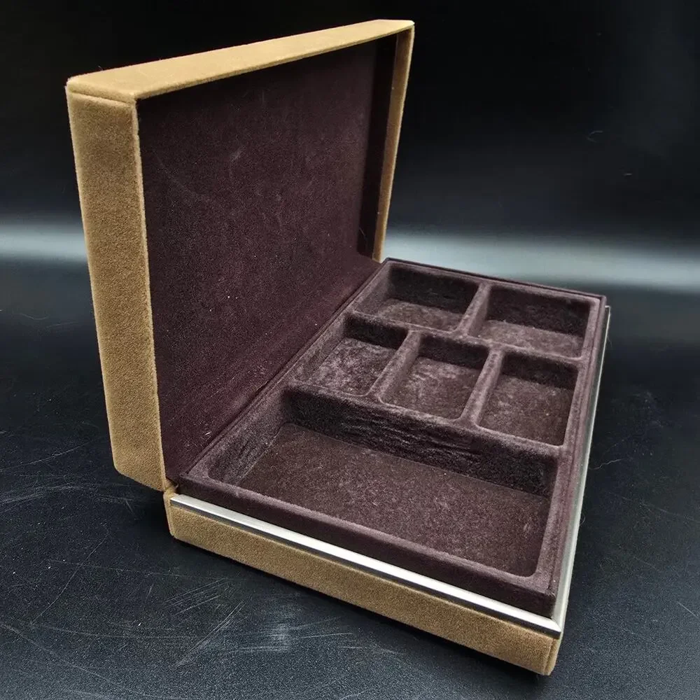 Vintage Avon Brown Velvet Jewelry Box Men's Valet Storage Box